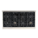 Kucht Signature 48-Inch Pro-Style Dual Fuel Range in Stainless Steel with White Oven Door & Gold KDF482-W-GOLD