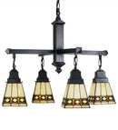 Meyda 26"W Diamond Band Mission 4 LT Chandelier '48027
