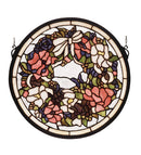 Meyda 15"W X 15"H Revival Wreath & Garland Medallion Stained Glass Window '48324