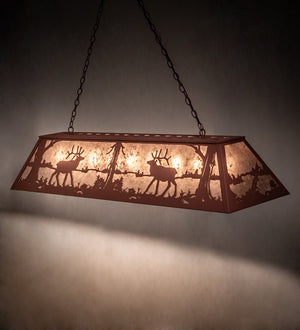 Meyda 60" Long Elk at Lake Oblong Pendant '48429