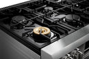 Thor Kitchen 4-Piece Appliance Package - 36-Inch Gas Range with Tilt Panel, French Door Refrigerator, Pro-Style Wall Mount Hood, and Dishwasher in Stainless Steel