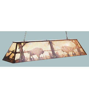 Meyda 72" Long Buffalo at Lake Oblong Pendant 50112