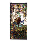 Meyda 19"W X 40"H Tiffany Peacock Wisteria Stained Glass Window '50562