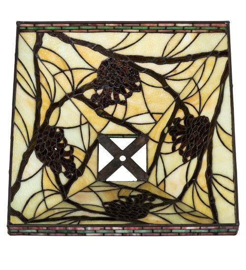Meyda 14"Sq Pinecone Mission Shade '50686