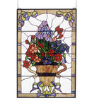 Meyda 24"W X 36"H Floral Arrangement Stained Glass Window '51721