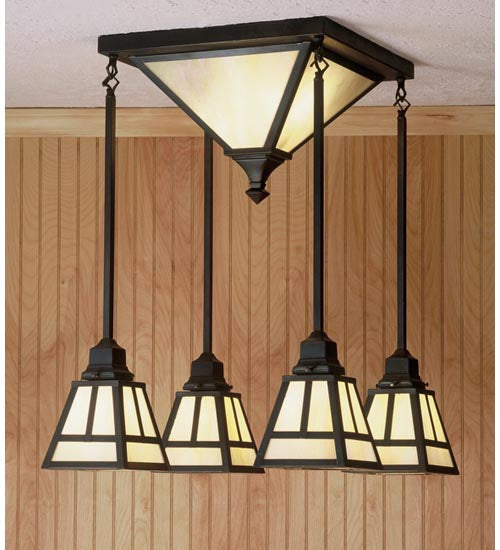 Meyda 16"Square "T" Mission 4 Light Flushmount '51766