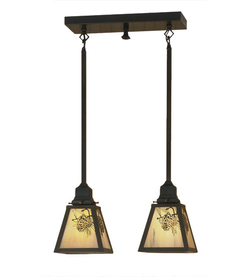 Meyda 17"L Winter Pine 2 LT Island Pendant '52018