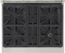 Kucht 30-Inch 4 Burner Gas Rangetop in Stainless Steel with Silver Accents KFX309T-S