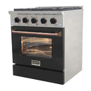 Kucht Signature 30-Inch Pro-Style Dual Fuel Range in Stainless Steel with Black Oven Door & Rose Gold Accents KDF302-K-ROSE