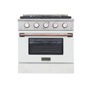 Kucht Signature 30" Pro-Style Dual Fuel Range in White Oven Door & Rose Gold KDF302-W-ROSE