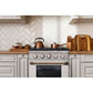 Kucht Signature 36-Inch Pro-Style Dual Fuel Range in White Oven Door & Rose Gold Accents KDF362-W-ROSE