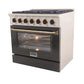 Kucht Signature 36-Inch Pro-Style Dual Fuel Range in Black Oven Door & Gold Accents KDF362-K-GOLD