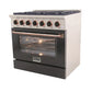 Kucht Signature 36-Inch Gas Range in Black with Black Knobs & Rose Gold Handle KNG361-K-ROSE