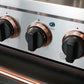 Kucht Signature 48-Inch 6.7 cu ft. Gas Range with Black Door and Rose Gold Accents KNG481-K-ROSE
