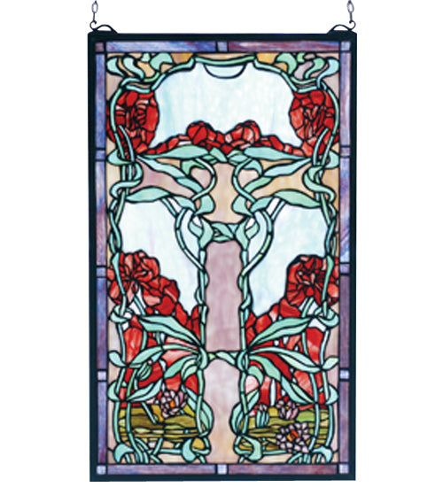 Meyda 15"W X 25"H Nouveau Lily Stained Glass Window '65711