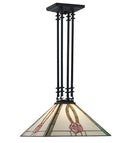 Meyda 15"Sq Mack Pink Rose Pendant '66583