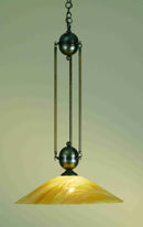 Meyda 21"W Revival Beige Iridescent Deco Ball Pendant '66751