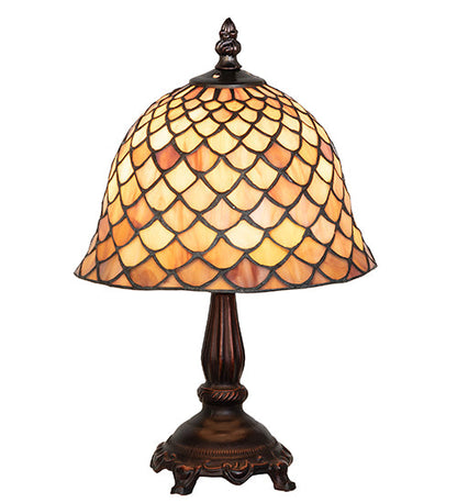 Meyda 13.5"H Tiffany Fishscale Mini Lamp '67378