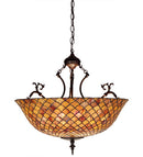 Meyda 24"W Tiffany Fishscale Inverted Pendant '67381