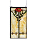 Meyda 11"W X 20"H Parker Poppy Stained Glass Window '67789