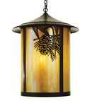 Meyda 24"W Fulton Winter Pine Lantern Pendant '67962