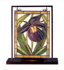 Meyda 9.5"W X 10.5"H Lady Slippers Lighted Mini Tabletop Window '68351