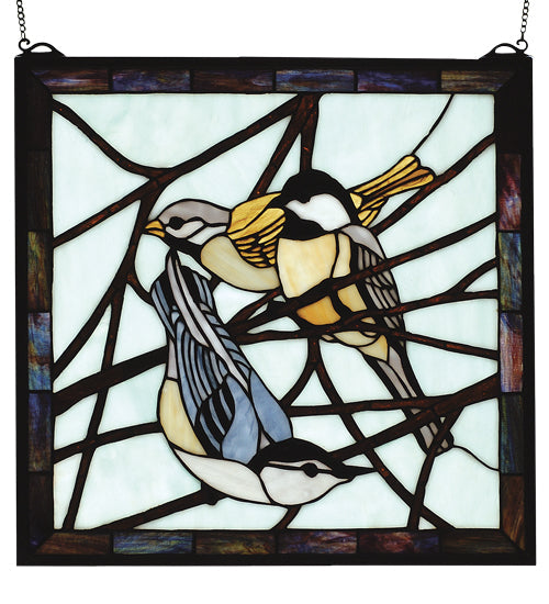 Meyda 18"W X 18"H Backyard Friends Stained Glass Window '68387