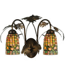 Meyda 17.5" Wide Tiffany Oak Leaf & Acorn 2 Light Wall Sconce '69227