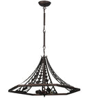 Meyda 28"W Mahogany Bronze 3 LT Inverted Pendant Hardware '69277
