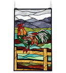 Meyda 19"W X 31"H Rooster Stained Glass Window '69398
