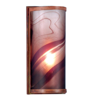Meyda 5.5"W Cylinder Chambord Swirl Fused Glass Wall Sconce 70872