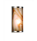 Meyda 5.5"W Cylinder Cognac Swirl Fused Glass Wall Sconce 70876