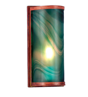 Meyda 5.5"W Cylinder Mente Swirl Fused Glass Wall Sconce 70878