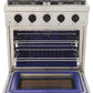 Kucht 30-Inch Gas Range in Stainless Steel with Black Knob (KFX300-K)
