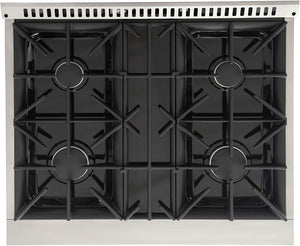 Kucht Signature 30" Gas Range in White with White Knobs & Rose Gold Handle KNG301-W-ROSE