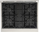 Kucht Signature 30" Gas Range in White with White Knobs & Rose Gold Handle KNG301-W-ROSE