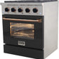 Kucht Signature 30" Gas Range with Convection Oven in Black with Black Knobs & Gold Handle KNG301-K-GOLD