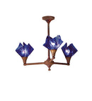 Meyda 30"W Curacao Swirl Handkerchief 3 LT Fused Glass Chandelier 72454