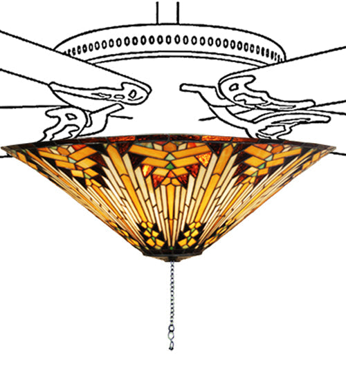 Meyda 17" Wide Nuevo Mission Fan Light Fixture '73124