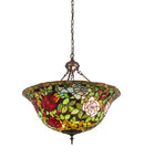 Meyda 24"W Tiffany Rosebush Inverted Pendant '77786