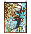 Meyda 19"W X 26"H Mermaid of the Sea Stained Glass Window '78086