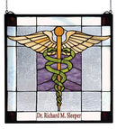 Meyda 18"W X 18"H Personalized Medical Stained Glass Window 79885