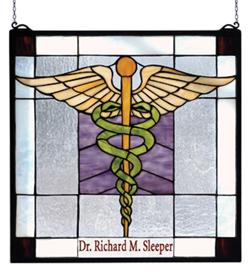 Meyda 18"W X 18"H Personalized Medical Stained Glass Window 79885