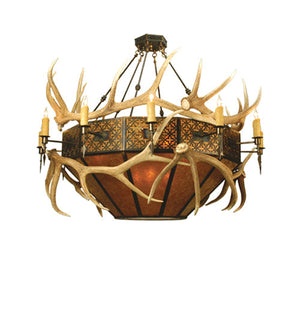 Meyda 68"W Antlers Elk Inverted Pendant- 81321