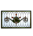 Meyda 24.4"W X 14.4"H Tulip & Fleurs Stained Glass Window 82516