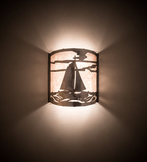 Meyda 12" Wide Sailboat Wall Sconce 82563