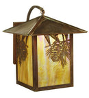 Meyda 16" Square Seneca Winter Pine Curved Arm Wall Sconce 95195