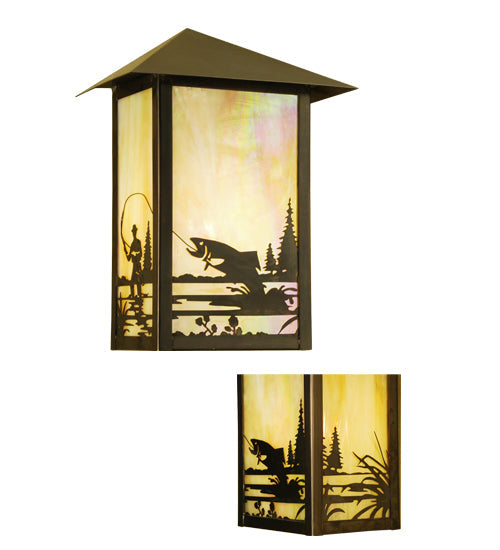 Meyda 12"W Seneca Fly Fishing Creek Wall Sconce 95649