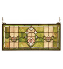 Meyda 24"W X 11"H Tulips Transom Stained Glass Window '98463