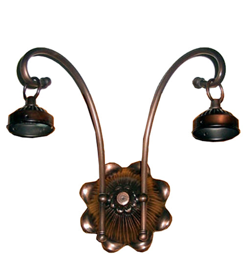 Meyda 13"W Mahogany Bronze 2 LT Wall Sconce Hardware '98633